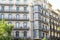 Facade of old Modernist apartment buildings in el Eixample, Barcelona, Catalonia, Spain