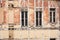 Facade of an old timber framed brick house