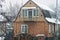 Facade of one private brown brick house