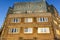 Facade of an ornate apartment building in the Amsterdamse School style in Amsterdam Zuid, The Netherlands