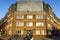 Facade of an ornate apartment building in the Amsterdamse School style in Amsterdam Zuid, The Netherlands