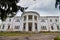 Facade and porch entrance of count Konstantin Ksido palace constructed by architect Ivan Fomin in 1915 in Neoclassicism style