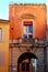 Facade with portico in Bologna in Emilia Romagna (Italy)