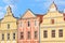 Facade of Renaissance houses in Telc, Czech Republic (a UNESCO w