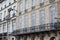 Facade of residential apartment building in Paris France