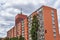 Facade of a residential building with balconies modern office building