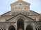 Facade of the romanesque cathedral of Amalfi in Italy.