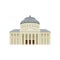 Facade of Romanian Athenaeum. Famous landmark of Bucharest. Tourist attraction. Historic architecture. Flat vector icon