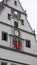 Facade of rothenburg town hall with clock and further details