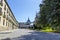 Facade of Royal Palace of La Granja de San Ildefonso, with main entrance,  known as La Granja, is an early 18th-century palace in