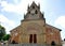 Facade of the Sainte-Foy church in MorlaÃ s in the Bearn