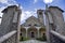 Facade of the San Donato and San Grato church in Brovello-Carpugnino, Italy