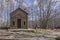 The facade of the small church Madonna del Lago, Lago Santo Modenese, Italy, in the autumn season