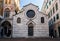 The facade of the small church of `San Matteo` XII century, in the downtown of Genoa