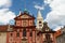 Facade of St. George`s Basilica Basilika sv. Jiri at Prague Ca