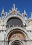 Facade of St. Mark`s Basilica in Venice with the splendid golden
