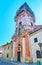 The facade of St Nicholas Church of Dominican Monastery, Kamianets-Podilskyi, Ukraine