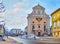 The facade of St Nicholas Parish Church, Bad Ischl, Salzkammergut, Austria