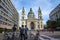 The facade of St Stephan`s Basilica in Budapest Hungary