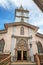 Facade and steeple of an old cathedral