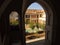 Facade, terraces and arches of Ameri traditional palace house in the oasis city of Kashan, in the Isfahan province of central Iran