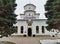 The facade of the Tismana Monastery in Gorj, Romania