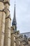 Facade and towers of the Notre Dame Cathedral in Paris