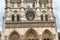 Facade Towers Overcast Notre Dame Cathedral Paris France