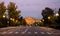 Facade of Universite populaire Europeenne in Strasbourg at dusk