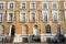 Facade of Victorian residential town houses made in yellow brick