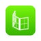 Facade window frame icon green vector