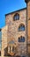 Facade with windows at the castle in Wernigerode. Saxony-Anhalt, Germany