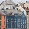 Facades of art nouveau buildings in Alesund