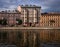 Facades of buildings of St. Petersburg.