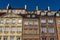 Facades of colorful old Medieval houses in Stare Miasto, Warsaw, Poland