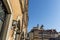 Facades of colorful old Medieval houses in Stare Miasto, Warsaw, Poland