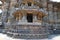 Facades and decorative friezes with deities, dancers and other figures, Chennakeshava temple. Belur, Karnataka. South West view.