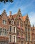 Facades. Jan Van Eyck Square. Bruges. Belgium