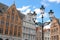 Facades. Market square. Bruges. Belgium