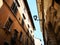 Facades of old Rome buildings