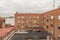 facades of urban low-rise residential houses on a winter day