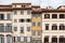 Facades of various medieval houses in Florence