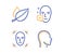 Face accepted, Face detection and Mint leaves icons set. Head sign. Vector