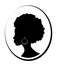 Face of African black woman in profile