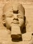 Face of the ancient Egyptian Pharaoh Ramses II in Abu Simbel