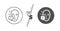 Face attention line icon. Exclamation mark sign. Vector