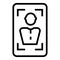 Face authorization icon outline vector. Biometric recognition