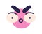 Face avatar with amazed surprised emotion. Abstract cute funny comic character with wow shocked facial expression