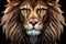 In The Face Of A Beast In The Form Of An Imposing Lion Opening Its Mouth Illustration. Generative AI