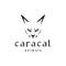 Face black caracal cat logo design vector graphic symbol icon sign illustration creative idea